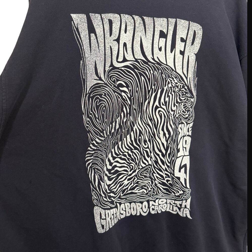 Wrangler Graphic Sweatshirt Dress Size L Black Oversized - Picture 4 of 6
